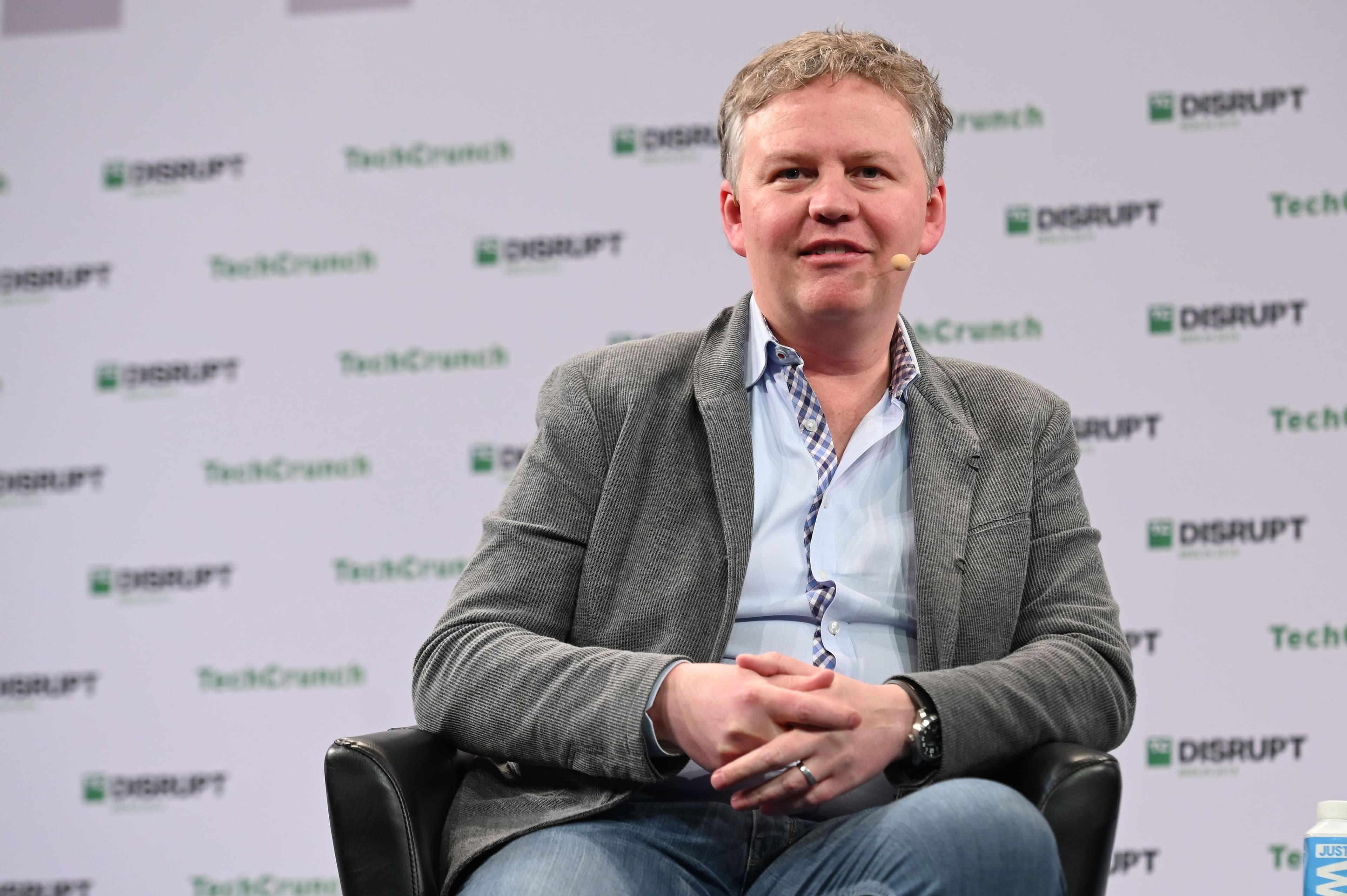 Cloudflare co-founder and CEO Matthew Prince speaking onstage at TechCrunch Disrupt Berlin in 2019.